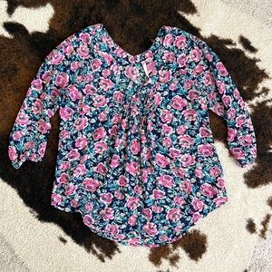 🌸 LC Lauren Conrad Floral Buttoned Blouse